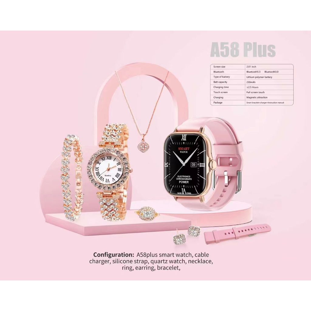 🎁 Gift Pack A58 Smart Watch 5 in 1