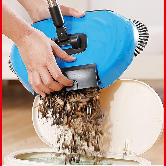 🧹 Manual Floor Sweeper with 360° Rotating Head – No Electricity Required